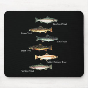 Types Of Trout Fish Species Collection Fishing Mouse Pad