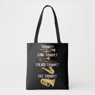 Types of Trumpets Player Music Instrument Musician Tote Bag