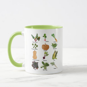 Types of Veggies Autumn Vegetables Mug