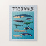 Types Of Whales Ocean Mammal Variety Jigsaw Puzzle<br><div class="desc">List of Whales to express love for whales and ocean creatures!</div>