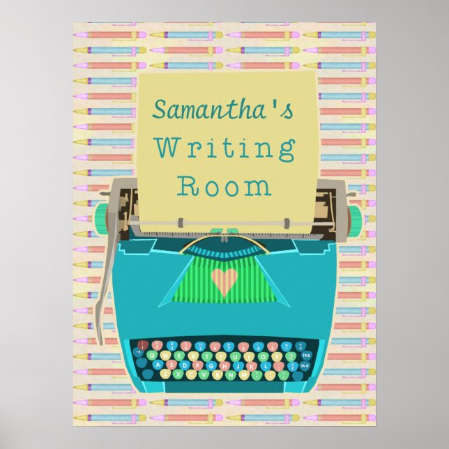Typewriter Authors Writing Room Personalised Poster (Front)