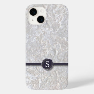 Typewriter Button Monogram with Marbled Background Case-Mate iPhone 14 Case