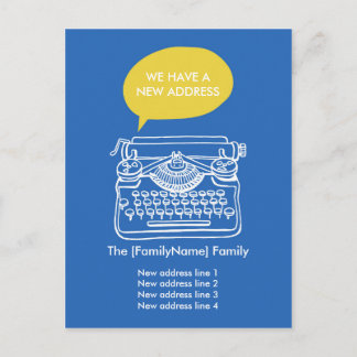 Typewriter Change of Address Cards