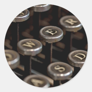 Typewriter Classic Round Sticker