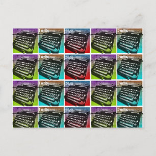 Typewriter Cool Pop Art for Writers and Authors Postcard