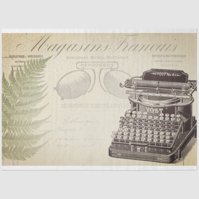 Typewriter Furniture Decoupage Paper (Front)