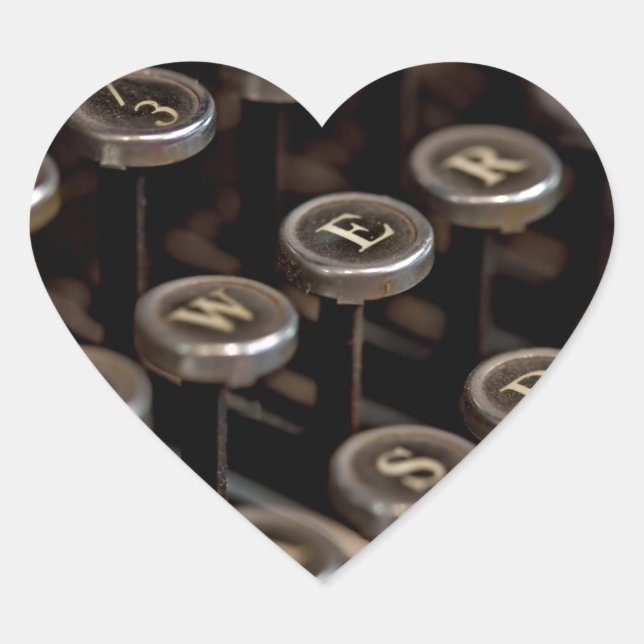 Typewriter Heart Sticker (Front)