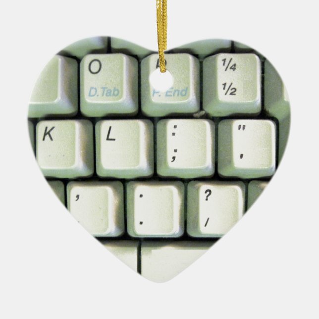 Typewriter Keyboard Ceramic Ornament (Front)