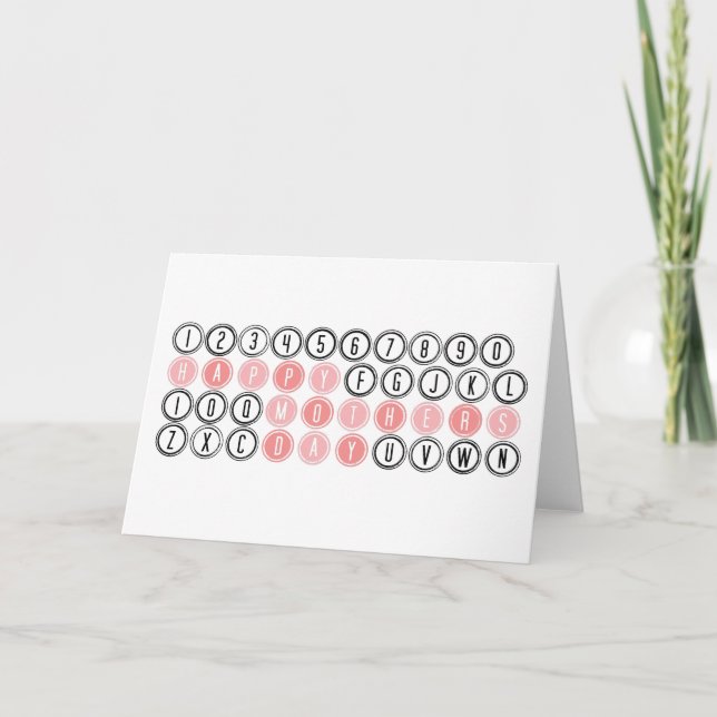 Typewriter Keyboard Happy Mother's Day Card (Front)