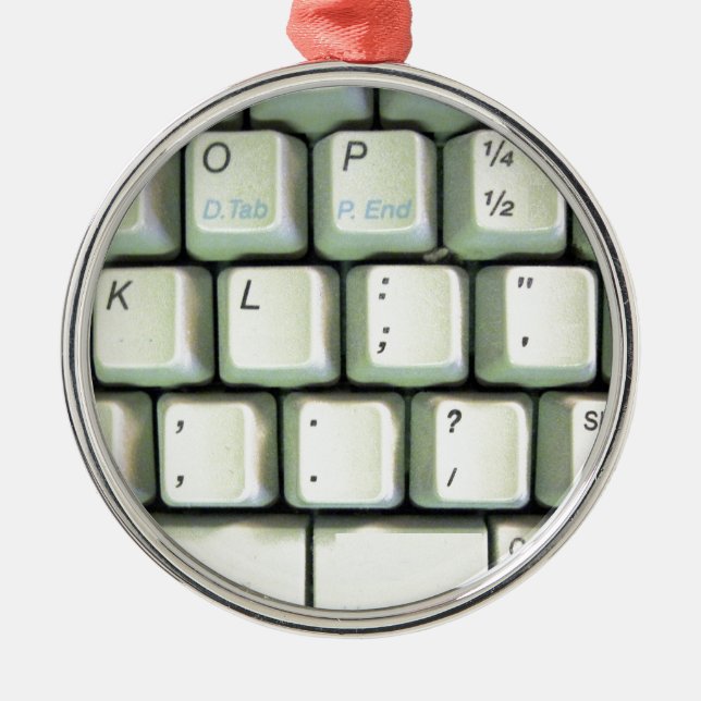 Typewriter Keyboard Metal Ornament (Front)