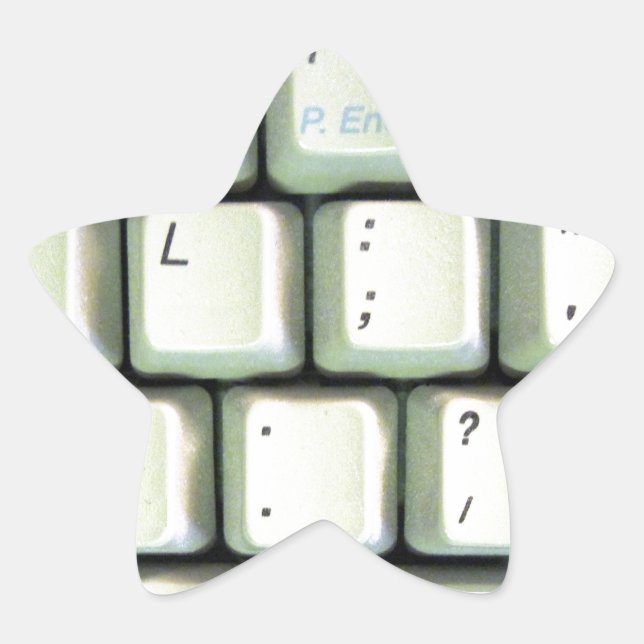 Typewriter Keyboard Star Sticker (Front)