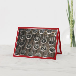 Typewriter Keys "I Love You" Card