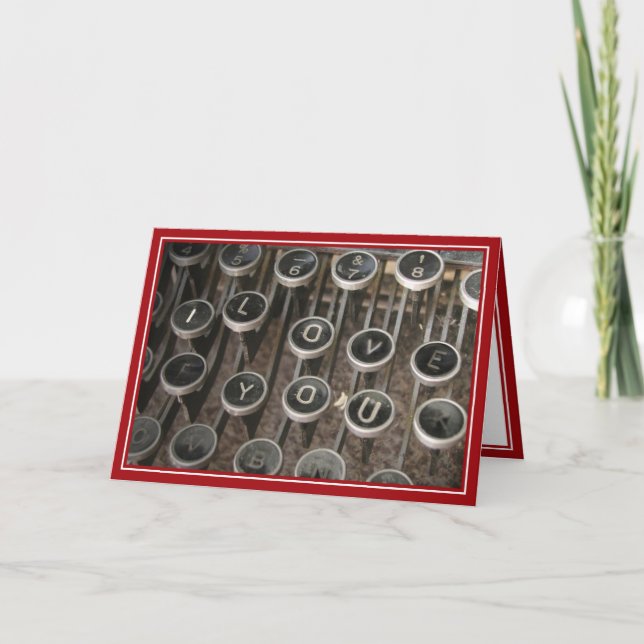 Typewriter Keys "I Love You" Card (Front)