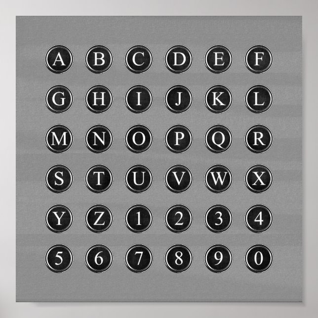 Typewriter Keys Poster (Front)