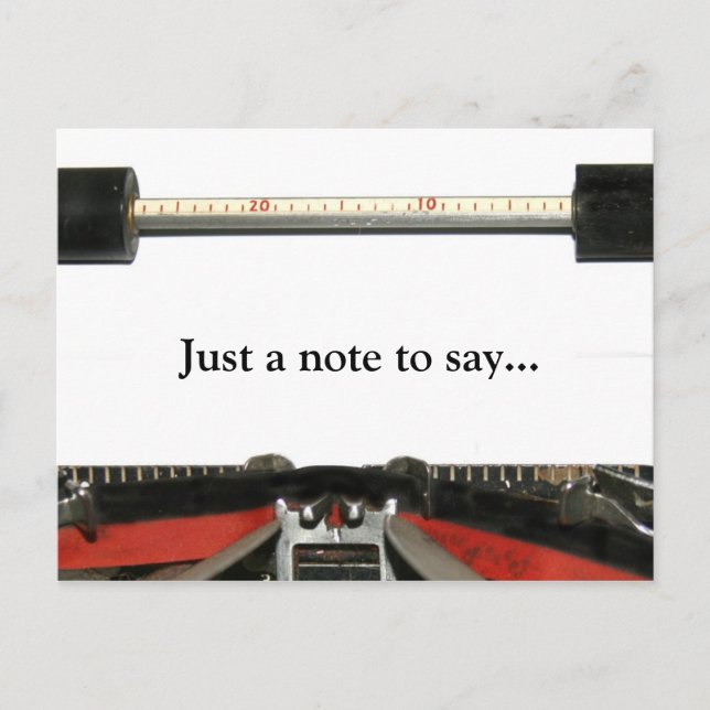 Typewriter note postcard (Front)