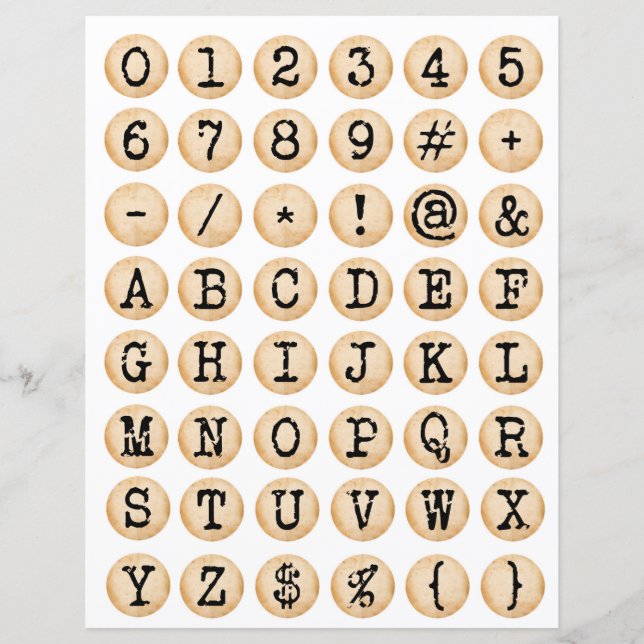 Typewriter ornamental old letters collage (Front)