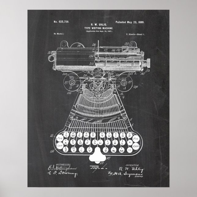 Typewriter Patent Poster (Front)