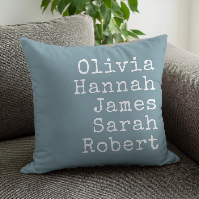 Typewriter Personalised Family Names Cushion (Creator Uploaded)
