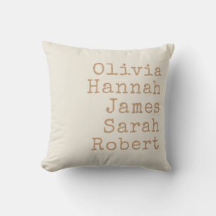 Typewriter Personalised Family Names Cushion