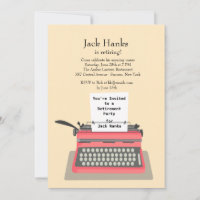 Typewriter Retirement Party Invitation