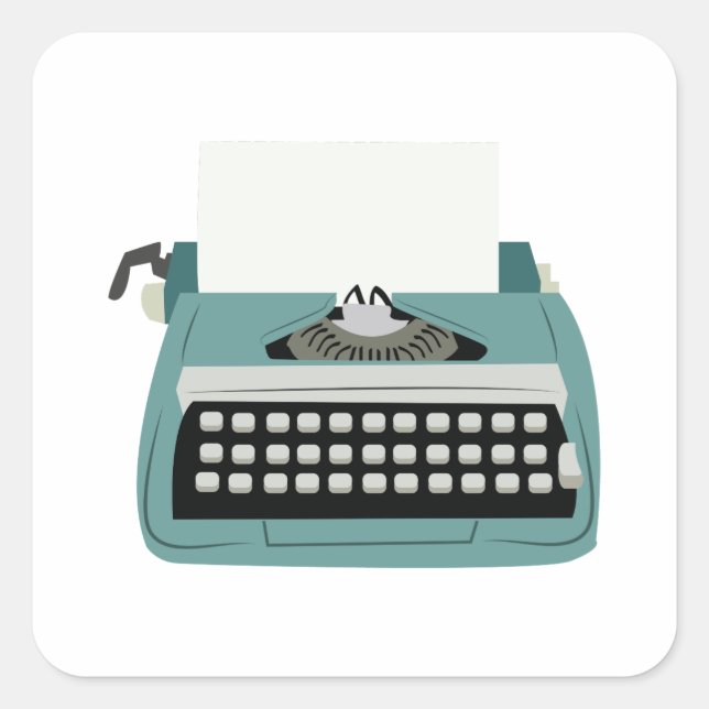 Typewriter Square Sticker (Front)