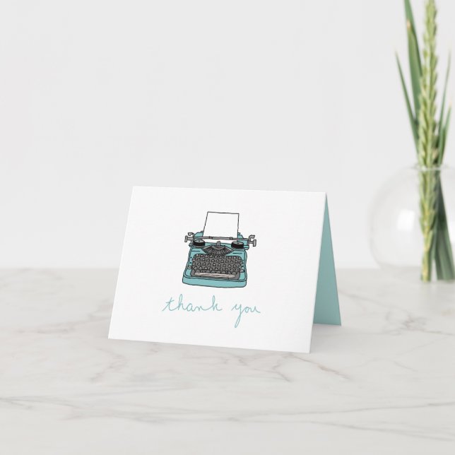 Typewriter Thank You Note Card (Front)