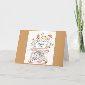 Typewriter Thanks Greeting Card