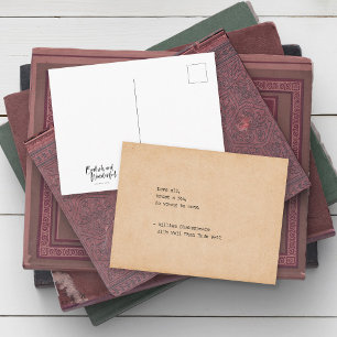 Typewriter William Shakespeare Love All Quote Postcard