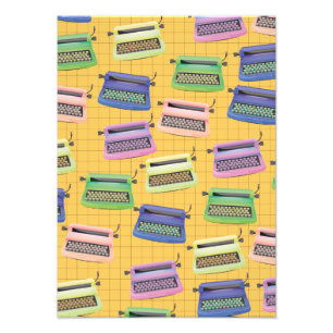Typewriters pattern cartoon. photo print