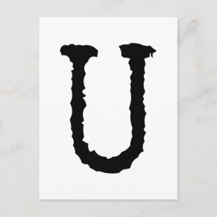 Typewritten Letter U Postcard