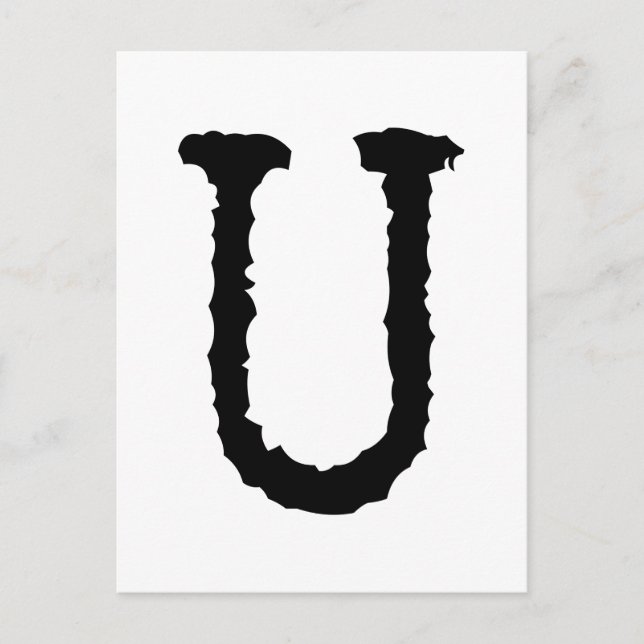 Typewritten Letter U Postcard (Front)
