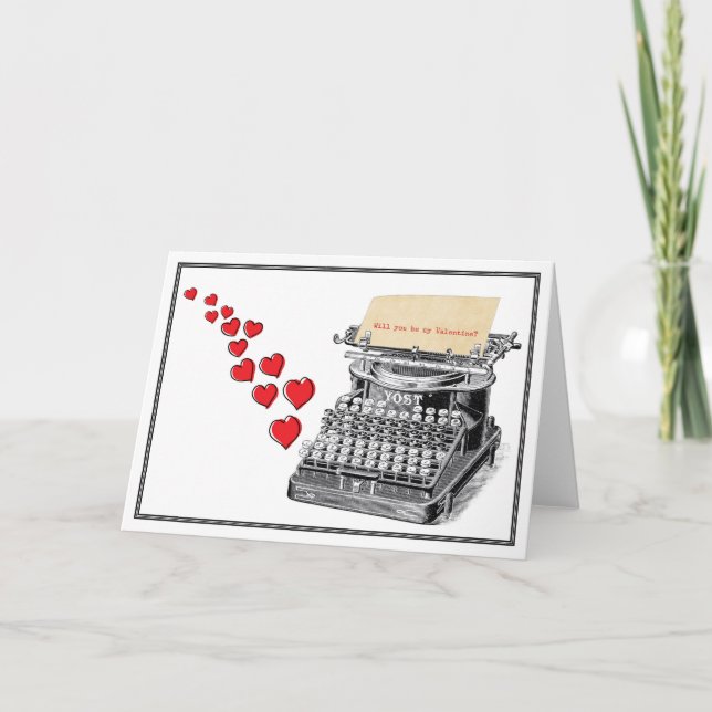 Typewritten Valentine Holiday Card (Front)