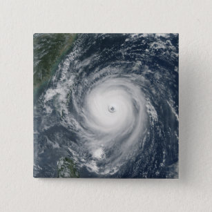Typhoon Longwang  approaching Taiwan 15 Cm Square Badge