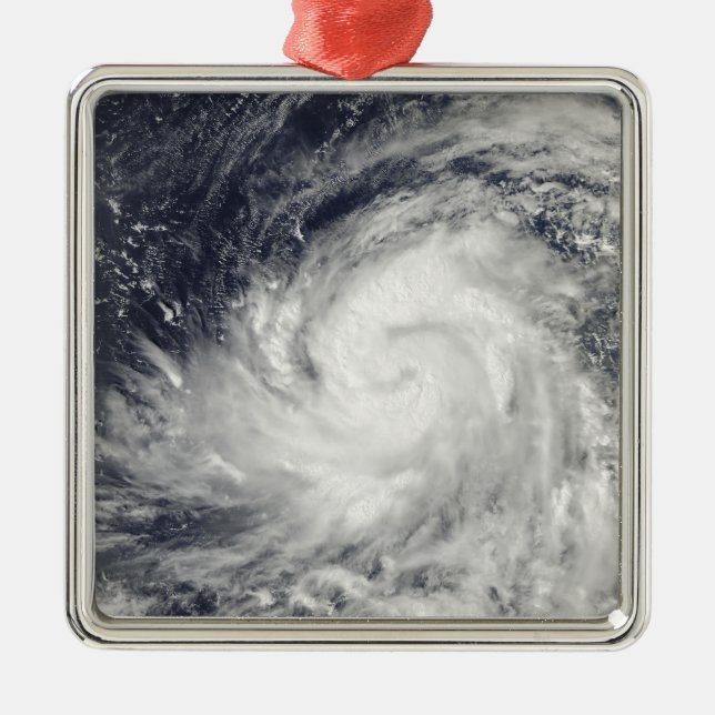 Typhoon Lupit over the western Pacific Ocean Metal Ornament (Front)