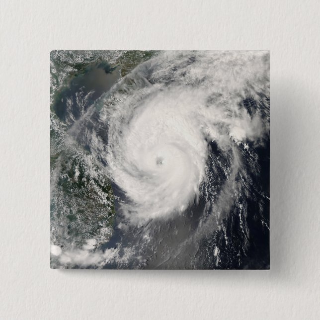 Typhoon Neoguri approaching China 2 15 Cm Square Badge (Front)