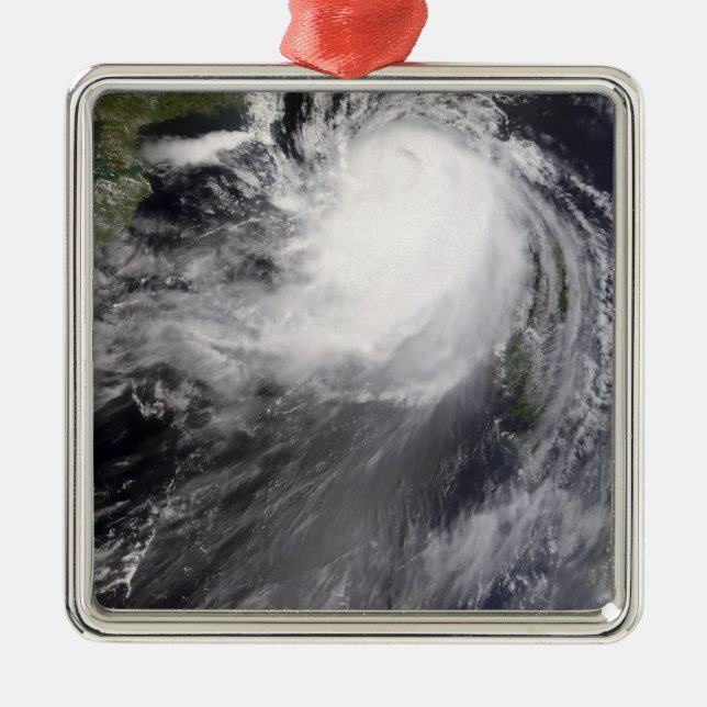 Typhoon Nuri approaching China Metal Ornament (Front)