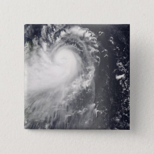 Typhoon Nuri approaching the Philippine Islands 15 Cm Square Badge