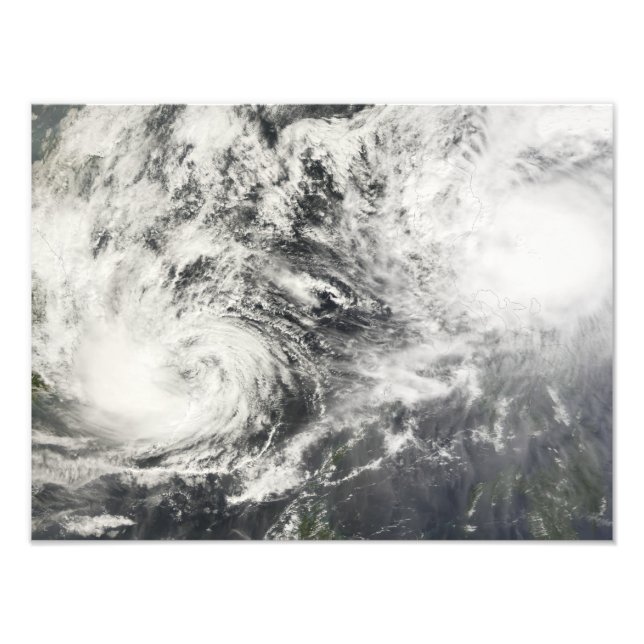 Typhoons Mitag and Hagibis Photo Print (Front)