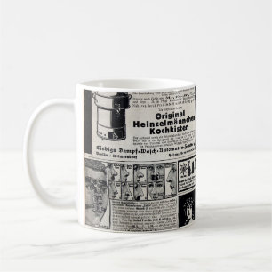 Typical advertisements in German in a European new Coffee Mug