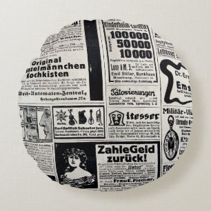 Typical advertisements in German in a European new Round Cushion