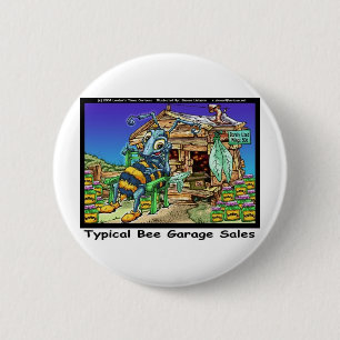 Typical Bee Garage Sales Funny Gifts & Tees 6 Cm Round Badge