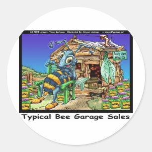 Typical Bee Garage Sales Funny Gifts & Tees Classic Round Sticker