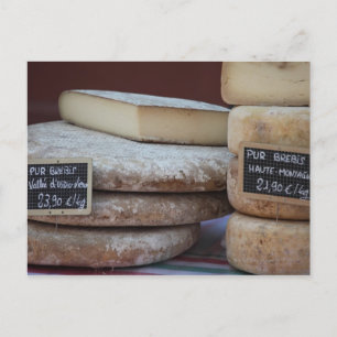 typical cheeses of pyrenees postcard