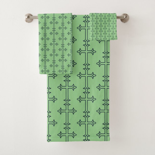 Typical Christian cross Bath Towel Set (Insitu)