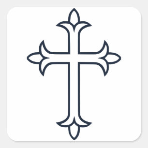 Typical Christian cross Square Sticker