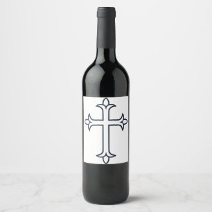 Typical Christian cross Wine Label