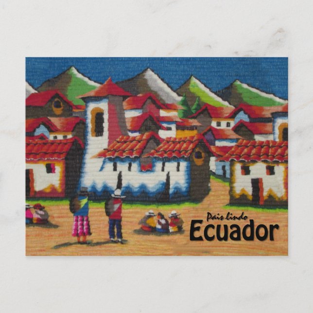 Typical Ecuador Otavalo Tapestry Postcard (Front)