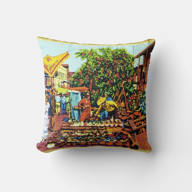 Typical of Early Los Angeles - Olvera Street Cushion (Front)
