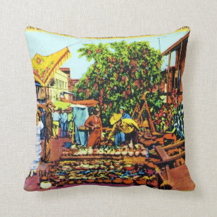 Typical of Early Los Angeles - Olvera Street Cushion