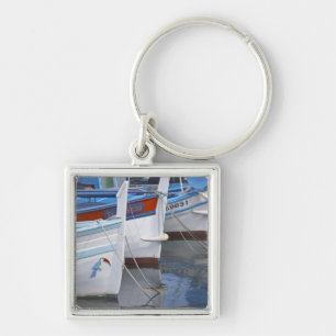 Typical Provencal fishing boats painted in 2 Key Ring